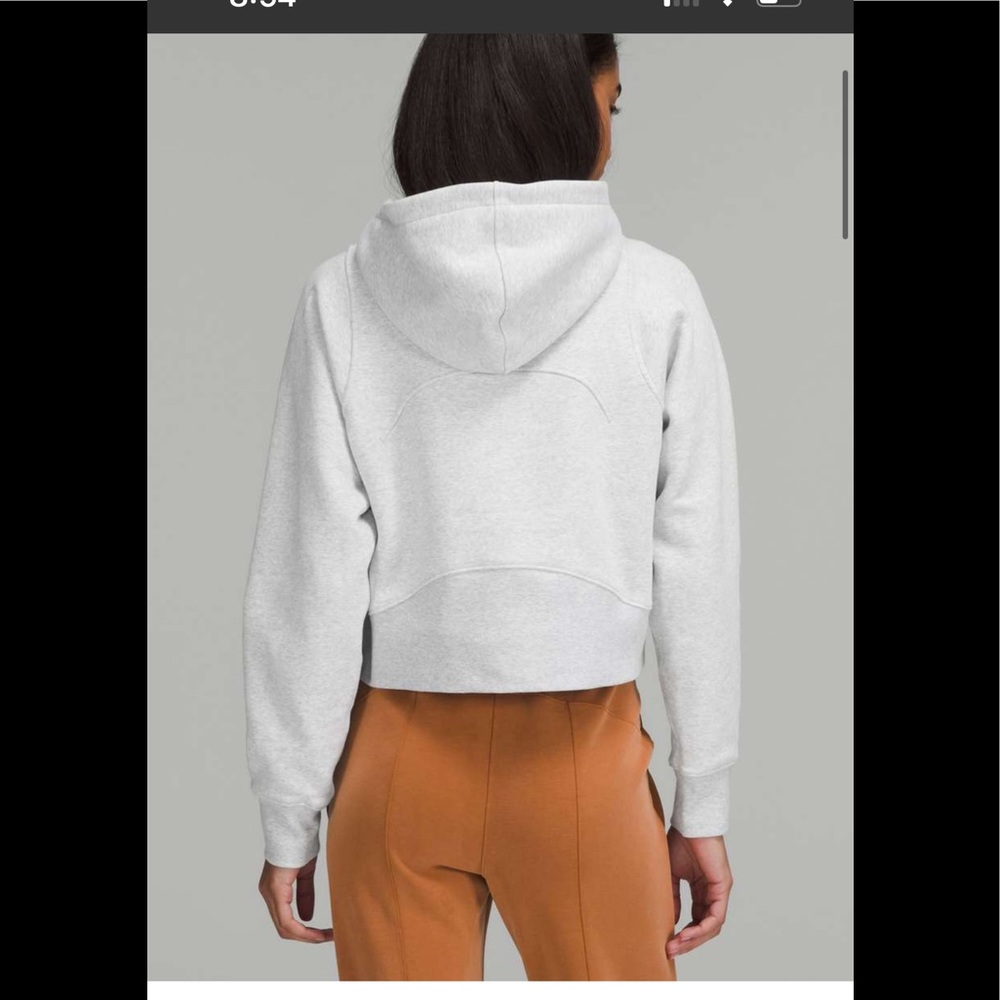 ❤️LULULEMON LOUNGEFUL CROPPED HOODIE/JACKET-HEATHERED ULTRA LIGHT GREY-10/12❤️ - Picture 4 of 16